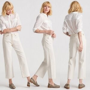 LUCKY Brand Mid Rise Crop Wide Leg Jeans Warm White Slim Fit Cotton Denim 8/29